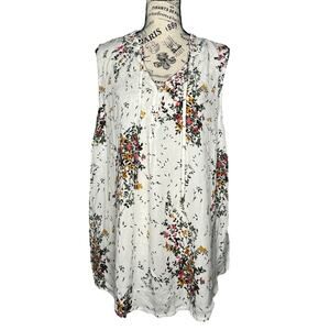 Market & Spruce (1X) Ava Tie Neck Sleeveless Blouse - Stitch Fix Floral Cluster